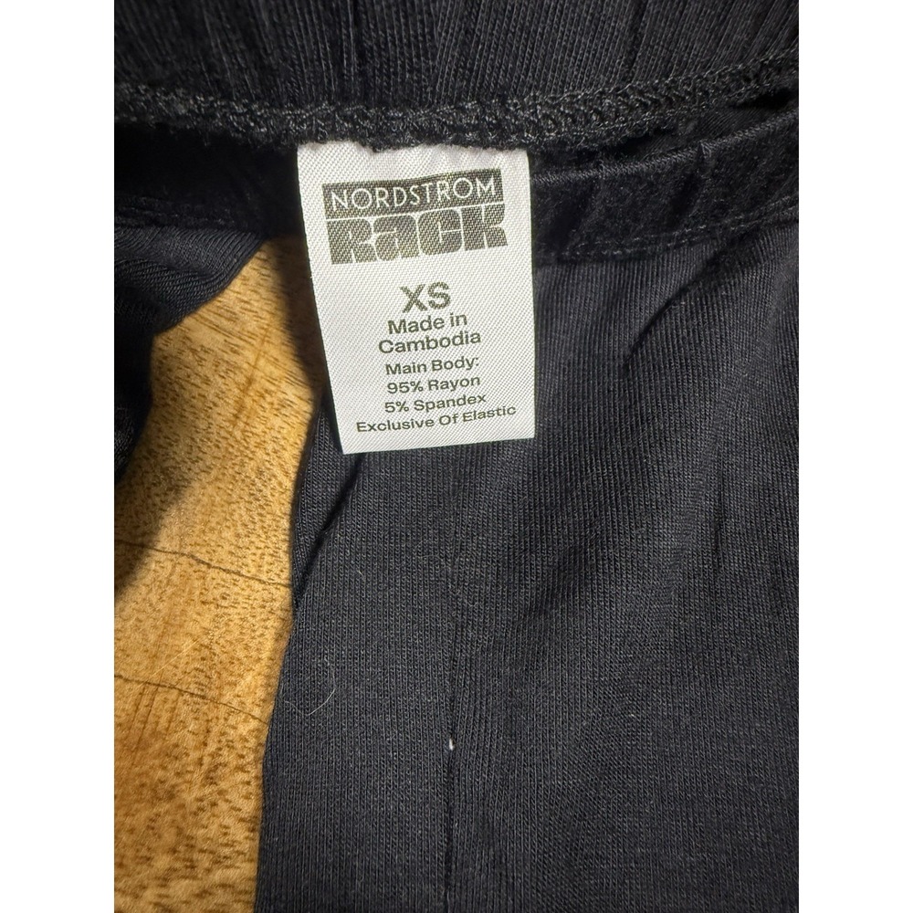 Nordstrom Rack Lounge Pants XS Black Wide Leg Pajama Stretch Casual NWT - Picture 2 of 6
